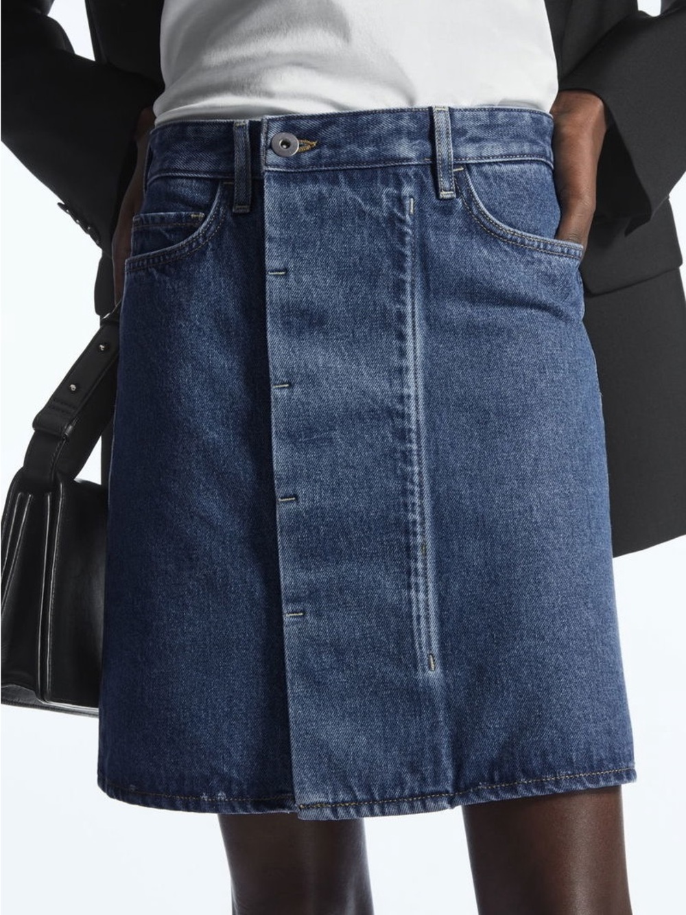 NWT COS Denim Mini Wrap Skirt Size 4